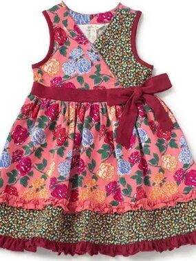 Matilda Jane choose your own path bouquet dress burgundy pink floral sz 12